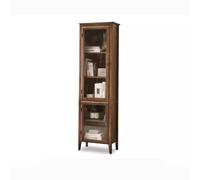 Estantería Para Libros Estantería de madera maciza pura, estantería pequeña de dos puertas de roble, estante de exhibición de madera maciza, muebles de estudio americanos Estantes De Almacenamiento