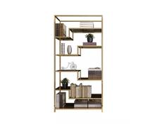 Estantería Para Libros Estantería nórdica moderna, estante de almacenamiento de pie Simple, estante de exhibición, luz de oficina, estantería de acero inoxidable de lujo Estantes De Almacenamiento(XL: