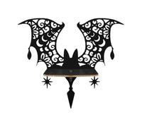 Estantería para murciélagos gótica, decoración de madera | Spooky Goth Estantería colgante de ataúd | Spooky diseño de murciélagos negro, práctico almacenamiento preparado para dormitorio, oficina o