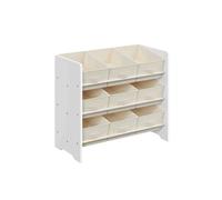 SONGMICS Estantería Infantil para Juguetes, Organizador Infantil para Libros, 9 Cajas de Almacenamiento no Tejidas, Espaciosa, 29,5 x 62,5 x 60 cm, Blanco Nube GKR033W10