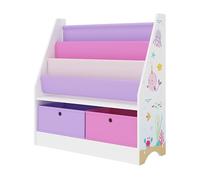 Estantería para niños neda con decoración marina 74x71x23cm blanco/violeta/rosa [en.casa]