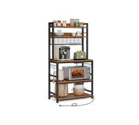 Estantería para Panadería 40 x 80 x 170 cm Marrón Rústico y Negro