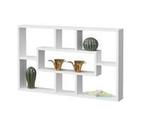 Estantería para pared qinngua con 7 compartimientos - aglomerado 77 x 10 x 48 cm blanco lacado mate [en.casa]