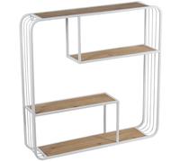 ESTANTERÍA PARED METAL BLANCOC/BALDAS MADERA DM_70X15X70CM