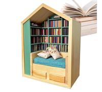 Estantería Pequeña Con Libros Pequeños, Pequeña Biblioteca, Innovador Juego de Decoración Libros Y Libros Para Aliviar El Estrés | Caja de Libros en Miniatura Decoración, Estantería en Miniatura Con