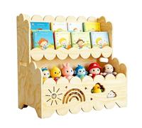 Estantería pequeña de madera de 2 pisos, estantería Montessori, almacenamiento de libros y juguetes, adecuado para habitaciones, aulas, estanterías y almacenamiento de juguetes, pequeñas estanterías