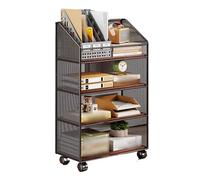 Estantería pequeña de Madera y Metal de 4 Niveles, Organizador Industrial for Libros, estantería de pie, Ideal for Sala de Estar, Dormitorio y Oficina en casa.(Black)