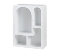 [en.casa] Estantería Pequeña Vågå Mueble Auxiliar con 4 Compartimentos Abiertos Estantería de Pie para Sala Dormitorio Despacho 80 x 60 x 24 cm - Blanco