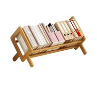 Estantería pequeña para estudios, estantería de almacenamiento simple de bambú y madera (color madera, L)