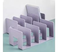 Estantería pequeña que ahorra espacio, estantería de borde liso para dormitorio o escritorio, soporte fuerte para libros, 320 x 144 x 130 mm, disponible en blanco transparente, negro, rosa, verde