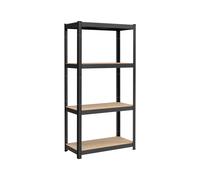 SONGMICS Estantería Pesada de 4 Niveles, Estantería de Acero, Montaje sin Herramientas, para Instrumentos, Garaje, Almacén, Trastero, Carga de 520 kg, 40 x 80 x 160 cm, Negro GLR044B01