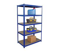 Estantería Pesada Relaxdays, HxBxT 180 x 100 x 60 cm, Carga 1250 kg, 5 estantes MDF, estantería para sótano, Azul