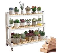Estantería Planta Estante Soportes De Flores Estante Escalera De Macetas Con 2 Niveles 3 Niveles Estructura Metálica De Acero, Con Ruedas Para Interiores Y Exteriores Zapatero ( Color : White-b , Size