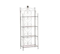 CLP Estantería de Hierro Plegable Lenja Decorativa con 4 Estantes I Estantería Multiusos De 4 Niveles, Color:Bronce