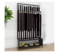 Estantería portátil con ruedas para cinturones, con estructura de hierro, para exhibir corbatas, ropa interior y calcetines, con cesta inferior, ideal para tiendas de regalos y ropa(Black,70x30x156cm)