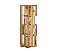 Estantería redonda de madera giratoria de 360° para sala de estar, dormitorio, espacio pequeño, esquina alta, estantería de pie (A4)
