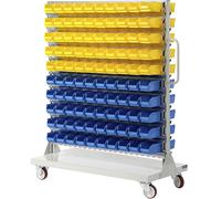 Estantería rodante con cajas visualizables eurokraft pro, por ambos lados, H x A x P 1450 x 1170 x 540 mm