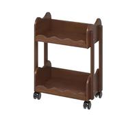 Estantería rodante con ruedas, carrito de libros móvil, almacenamiento versátil para suministros de arte, aula, estudio, dormitorio, construcción de madera maciza
