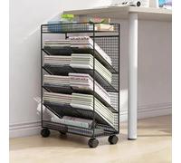Estantería rodante con ruedas, carrito móvil para espacios estrechos, estante de almacenamiento de espacio pequeño, organizador de escritorio de metal para sala de estar y oficina