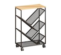 ＡＷＨＡＯ Estantería rodante con Ruedas, estantería móvil, Carrito de Almacenamiento para Carpetas de Archivos, Organizador para habitación de niños y Aula, Negro