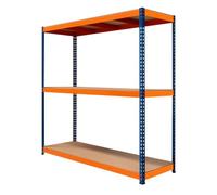 Estantería S-Rax 3 Estantes | 180 cm x 180 cm x 60 cm | Acero Resistente | 300 kg x Estante | Disposición Ajustable | Montaje sin Tornillos | Patas de Goma | 3 Barras de Soporte reforzadas x Estante