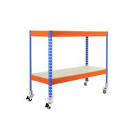 Simonrack Simonforte Estantería metálica Mobile Chipboard (Al x An x Pr: 97,5 x 150 x 60 cm, Inserción, Azul/Naranja, Capacidad de carga por balda:...
