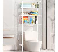 Estanteria Sobre Inodoro, Con 3 Estantes, Estructura en Forma de H, Más Estable, Gran Capacidad Multicapa, Almacenamiento en Capas, Se Puede Utilizar en Baño, Cocina, Balcón ( Color : White )
