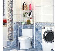Estanteria sobre Inodoro WC Lavadora Ahorra Espacio Almacenamiento Cuarto Baño,Estante Encima del Inodoro 3 Aseo Mueble Visualización Organizador,157*55*26cm,Blanco