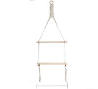 Estantería tejida bohemia para colgar en la pared, 39 x 13 cm/76 x 39 cm, tapiz de macramé, almacenamiento vertical que ahorra espacio, estética rústica de madera natural, para apartamentos pequeños y