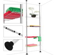 Estantería telescópica con 4 estantes, acero cromado