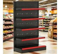 Estantería Tipo Góndola Comercial De 5 Niveles, Estantes Metálicos De Montaje Sin Herramientas, Prácticos Estantes Combinados Para Supermercados Y Tiendas Minoristas(LxH 123x135cm/48x53in)