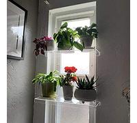 Estantería transparente de acrílico para ventanas de plantas de 2/3 capas transparente para colgar en la pared, estante para macetas, soporte para macetas, estantes de acrílico para ventanas