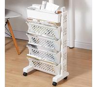 Estantería única extraíble y móvil, Organizador Vertical Estrecho for niños, Estudiantes, Estudio en el Dormitorio, Sala de Estar, hogar, Escuela(5 Levels)