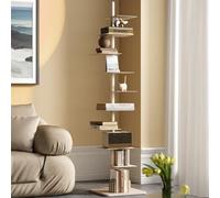 Estantería vertical de metal resistente,librería invisible 9 niveles,ajuste de rotación libre en tres lados,estantería esquinera tipo escalera para exhibir libros en casa o en la oficina(White)