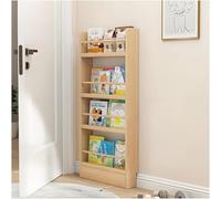 Estantería vertical delgada para Kinder, elegante estante de almacenamiento de madera para dormitorio, sala de estar, oficina en casa, ahorro de espacio detrás de la puerta (tamaño: 60 x 10 x 145 cm)