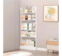 Estantería vertical delgada para libros de Kinder, elegante estante de almacenamiento de libros de madera para dormitorio, sala de estar, oficina en casa, nizer de puerta que ahorra espacio (tamaño