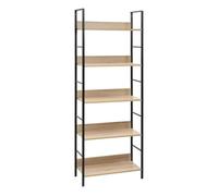 Estantería de 5 niveles madera ingeniería roble 60x27,6x158,5cm