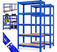 Deuba 2x Estanterías Metálicas 180x90x40cm 875kg Estantería para Cargas Pesadas 5 Estantes Taller Azul