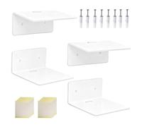Estanterías de pared de acrílico | Multifunción de 4 piezas, organizador de pared adhesivo de 10 cm, para almacenamiento, dormitorio, cocina, estante de libros salón, álbum de baño, espacio de