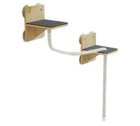 Estanterías de pared para gatos - Juego de plataformas flotantes de poca magnitud, escalada para perchas de madera natural, área de juegos para raspar y descansar, diseño de instalación