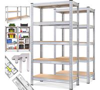Deuba Set 2 Estanterias Metálicas 5 Niveles Almacenamiento 170x75x30cm Carga máxima de 350kg Metal galvanizado