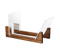 Estanterias para Discos de Vinilo,Almacenamiento Discos Vinilo,Soporte para Discos de Vinilo de madera maciza con soporte de acrílico transparente,diseño premium, Capacidad 50 Álbumes,Marrón