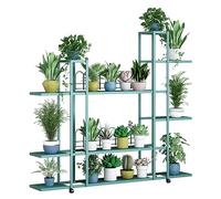 Estanterias Para Macetas Con 4/5/6 Estantes Estantería Interior Para Plantas, Soporte De Metal Blanco Verde Estantería Storage Para Macetas Con Ruedas Para Jardín Terraza Balcón ( Color : Green , Size