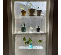 Estantes acrílicos para plantas de ventana, estante flotante transparente para colgar en la pared, estante para macetas, estantes acrílicos para plantas