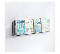 Estantes acrílicos para revistas para pared Revistero de acrílico transparente, estantería de pared for revistas(Clear,L15xW2xH6IN)