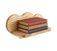 Estantes bohemios - Estante de madera estético con forma de corazón | Estantes de madera de almacenamiento rústicos de pared flotante para libros, macetas, velas, marco de fotos, dormitorio, sala de