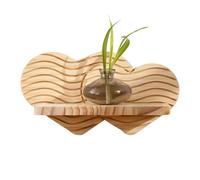 Estantes Boho - Organizador De Pantalla De Corazón Estético De Madera | Soporte De Almacenamiento Para Estantería De Pared Flotante | Artesanía De Madera Y Decoraciones Para El Hogar, Dormitorio, Salo