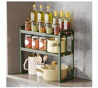 Estantes Cocina Estante De Metal Extensible Para Horno Microondas, 2 Niveles Para Cocina, Vajilla, Mostrador Almacenamiento, Soporte Para Olla Arrocera Para El Hogar EstanterÍa de PanaderÍa(Grün)