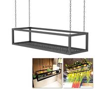 Estantes colgantes para plantas con soporte para copas de vino, estante flotante de hierro de metal para cocina, bar, sala de estar, estante decorativo para flores y plantas, solución de