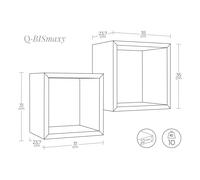 ESTANTES CÚBICOS DE PARED CONJUNTO DE 2 PC DE ELECCIÓN MOD. Q-BIS MAXI